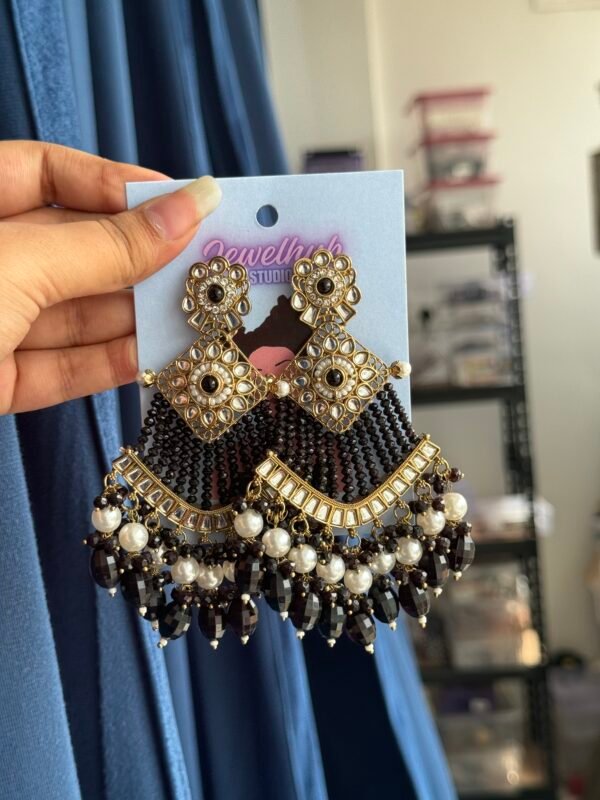 Nadia Ethnic Earrings - Black
