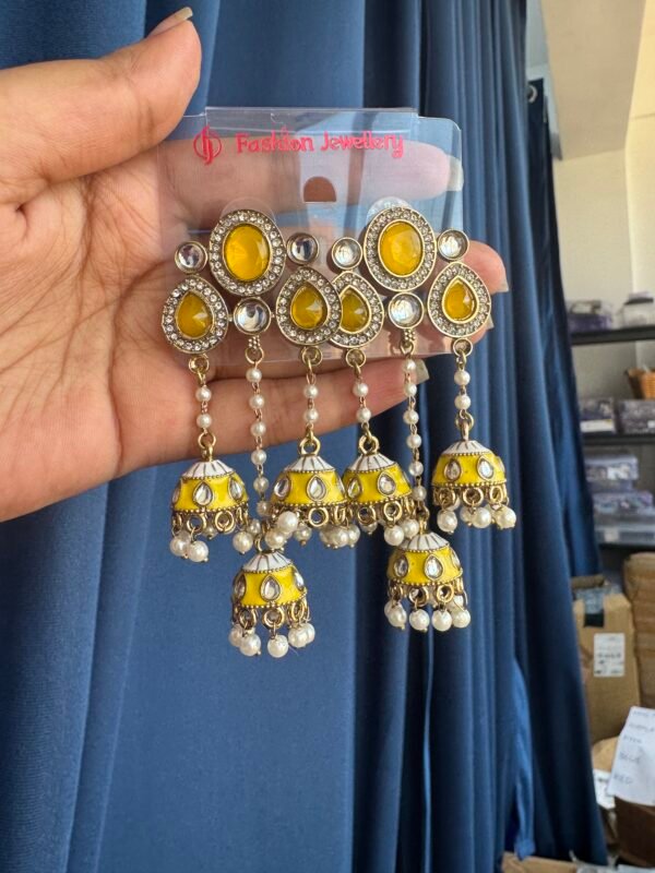 Shruthi Unique Earrings - Yellow