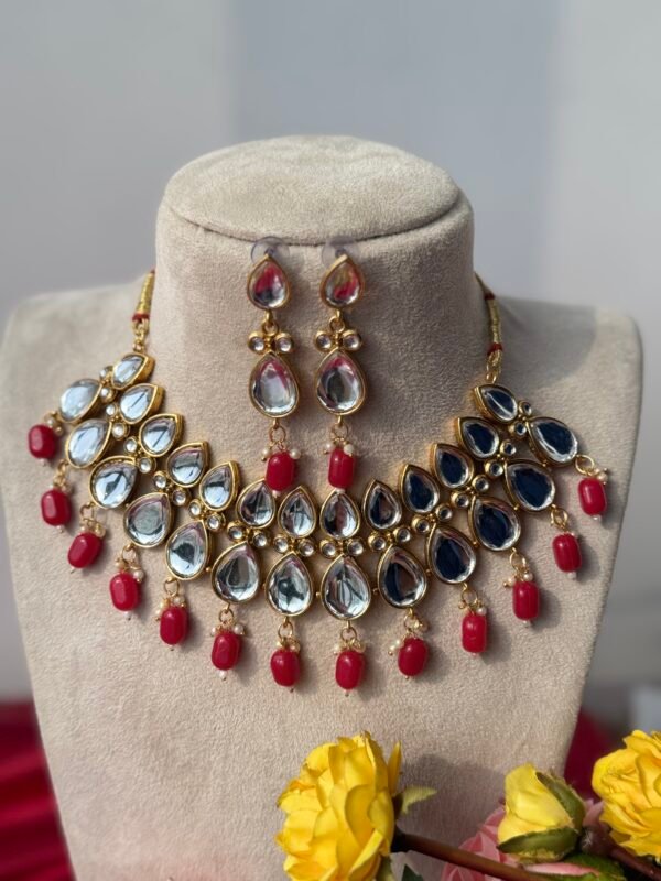Ameesha Kundan Set - Red