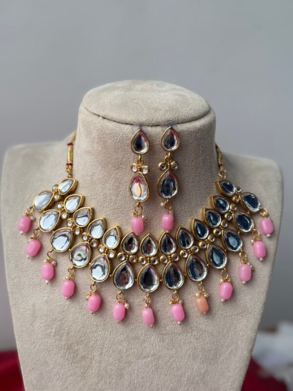 Ameesha Kundan Set - Light Pink