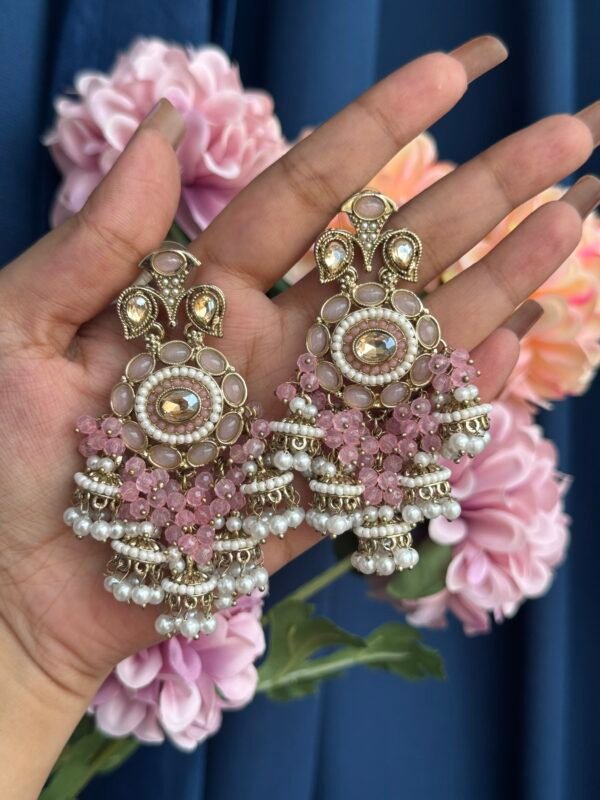Purvi Premium Earrings - Light Pink