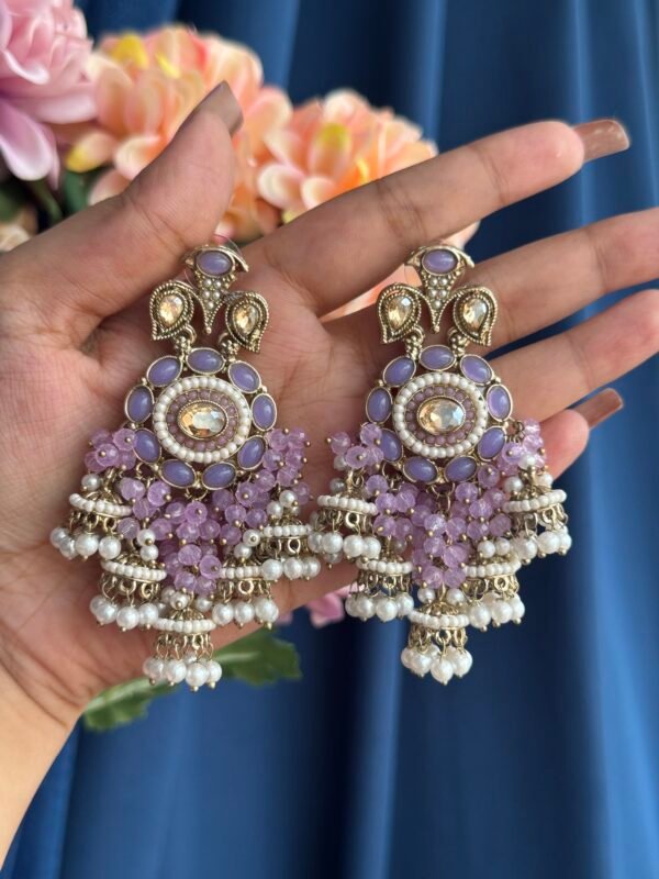 Purvi Premium Earrings - Lavender
