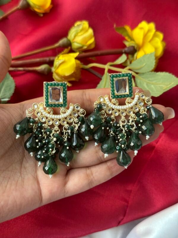 Vidhi Kundan Earrings - Green