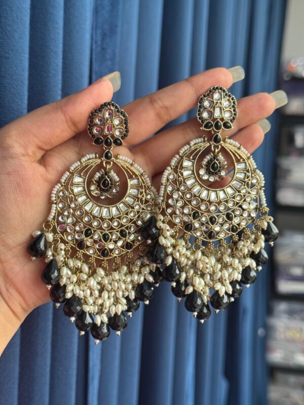 Hema Premium Statement Earrings - Black