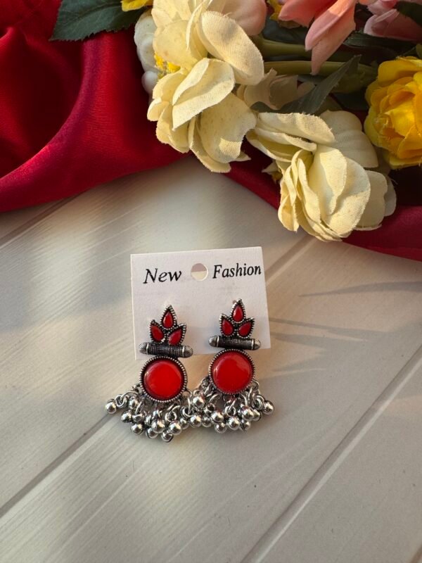 Daily Wear Unique Earrings - Red