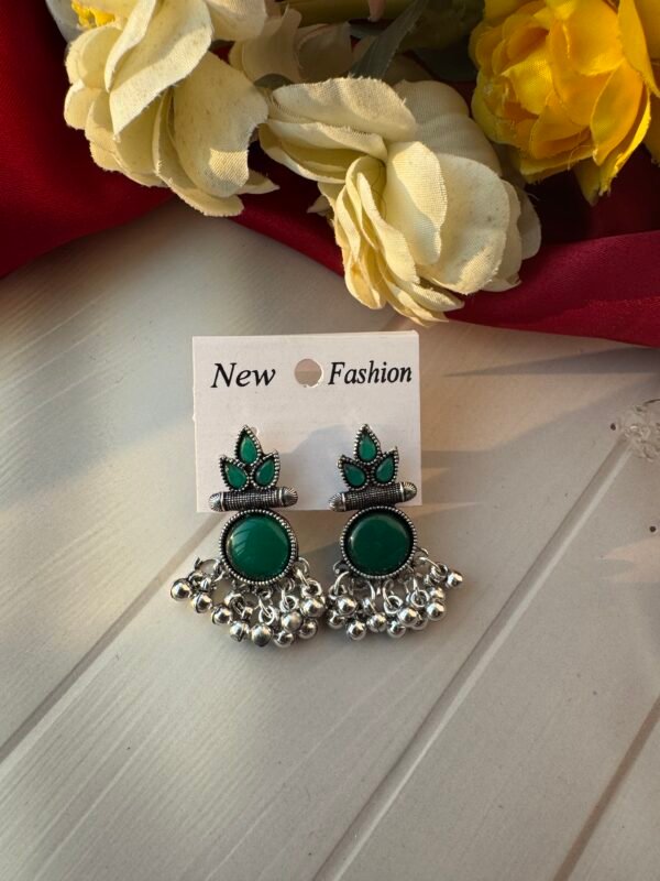 Daily Wear Unique Earrings - Dark Green