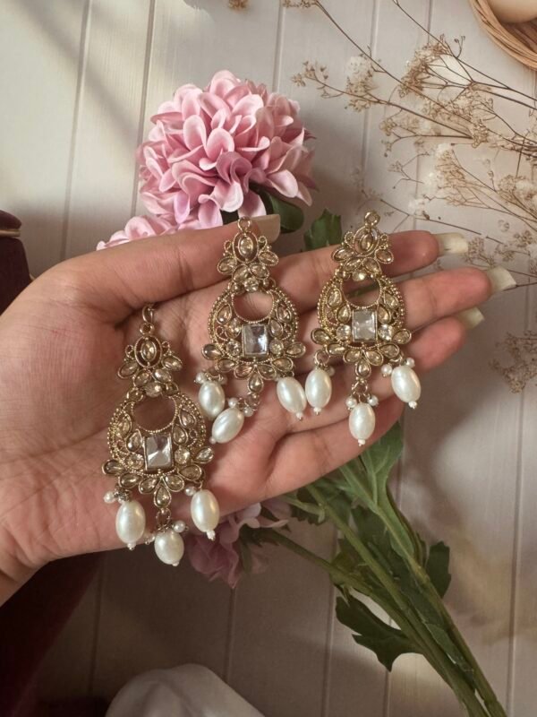 Mohini Premium Kundan Set - White - Image 3