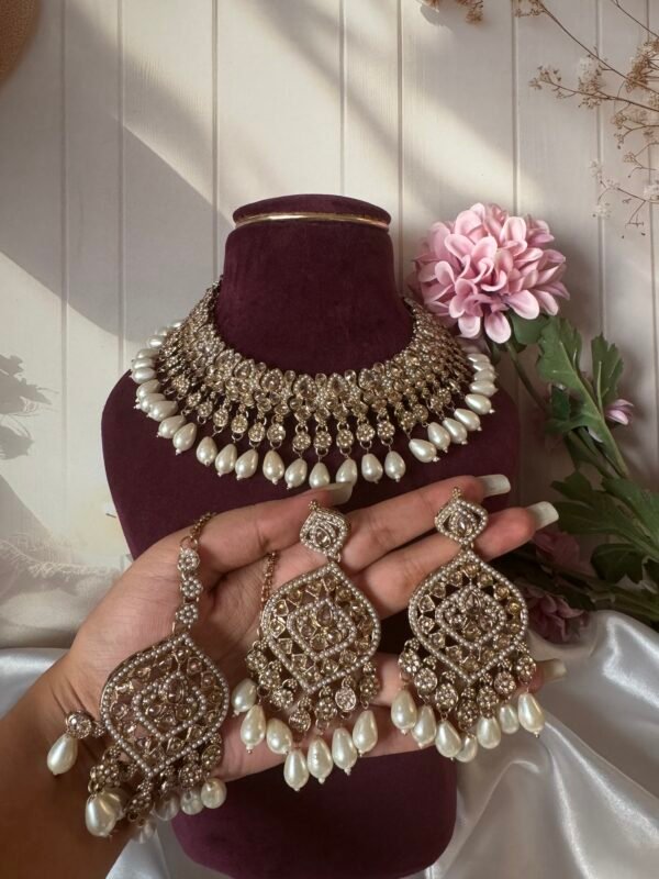 Vedika Premium Kundan Set - White