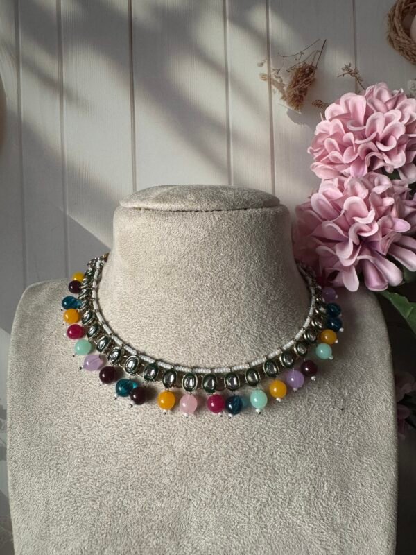 Anika Kundan Necklace with Mangtika - Multi - Image 2
