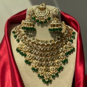 Padmini Kundan Set – Aqua Green