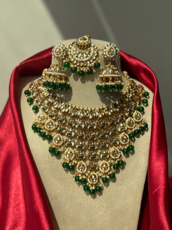 Padmini Kundan Set - Aqua Green