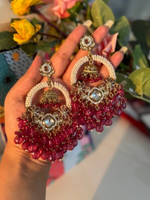 Sameeksha Ethnic Earrings - Wine
