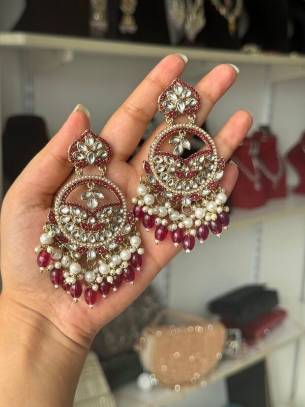 Varsha Ethnic Earrings - Purple