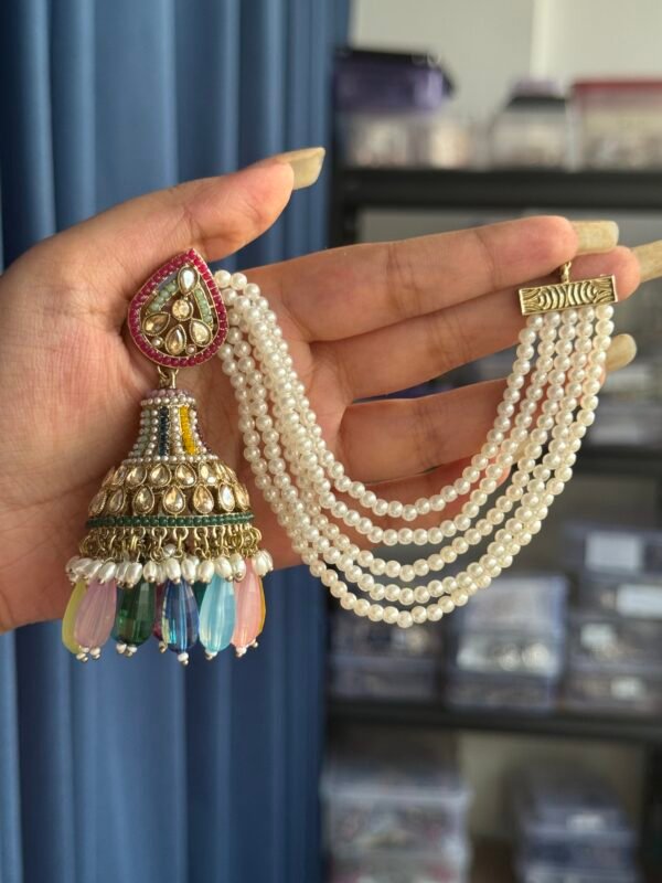 Sana Premium Earrings With Kaan Chain - Multi