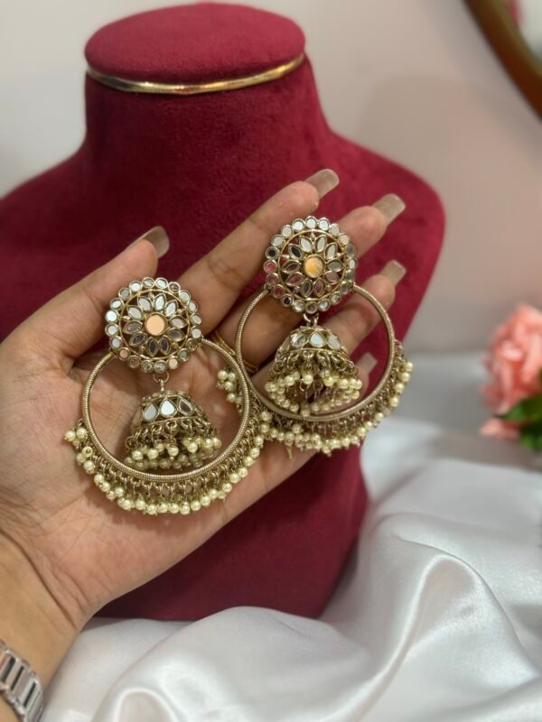 Parineeti Golden Mirror Earrings