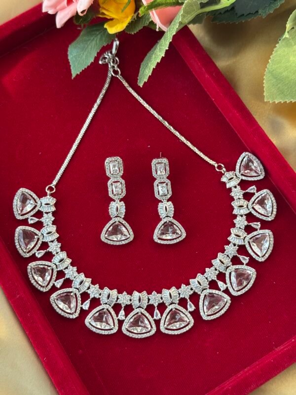 Himanshi Premium American Diamond Set - White