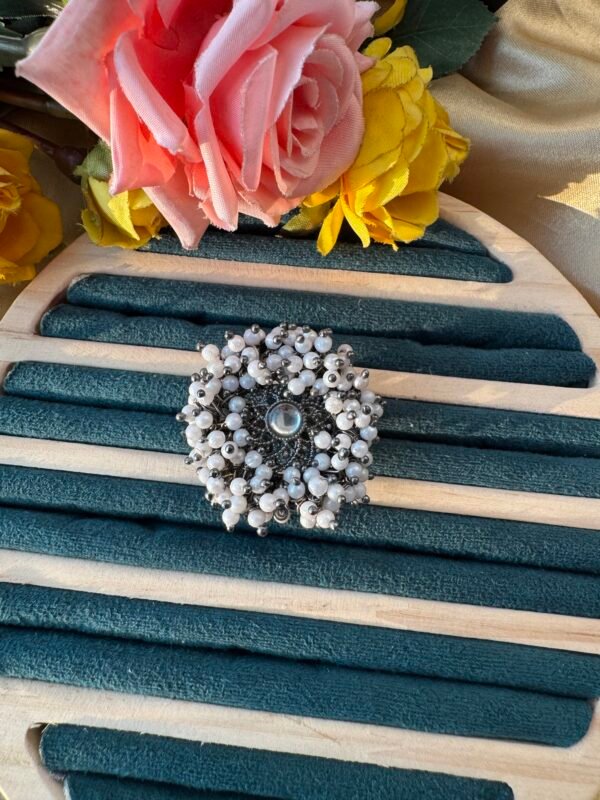 Kundan Ring - Silver