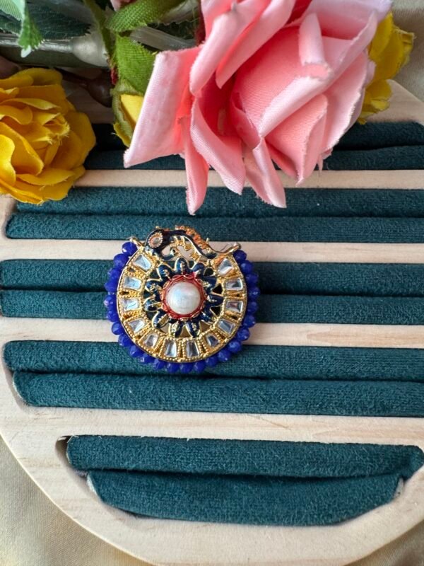 Sara Meenakari Ring - Dark Blue