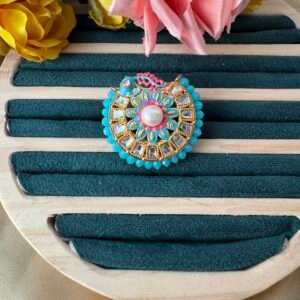 Sara Meenakari Ring – Light Blue