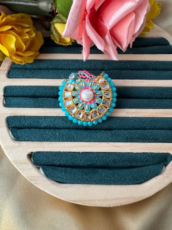 Sara Meenakari Ring - Light Blue