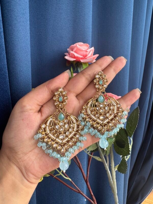 Yuvika Premium Earrings - Light Blue