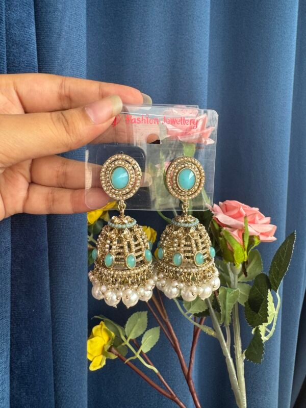 Kaashvi Jhumka - Light Blue