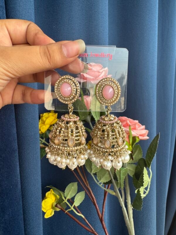 Kaashvi Jhumka - Light Pink