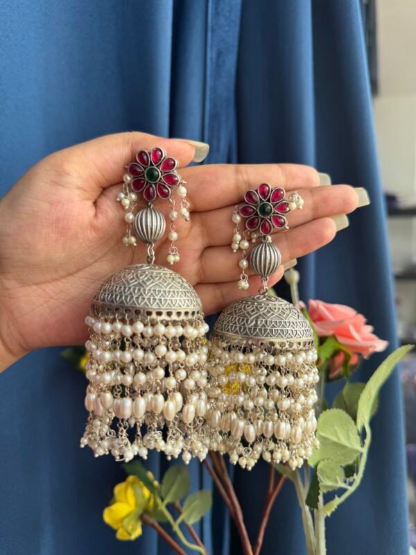 Tanishka Oversized Brass Earrings - Multi