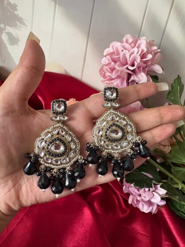 Jhansi Premium Earrings - Black