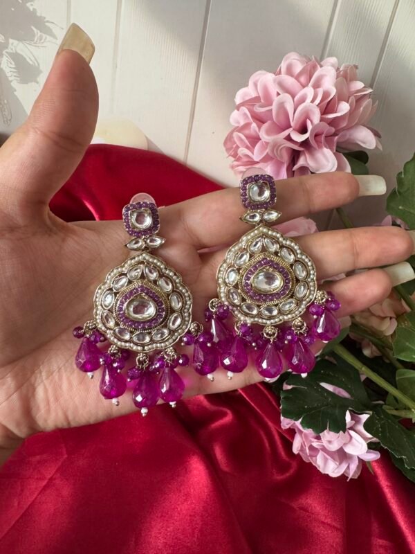 Jhansi Premium Earrings - Purple