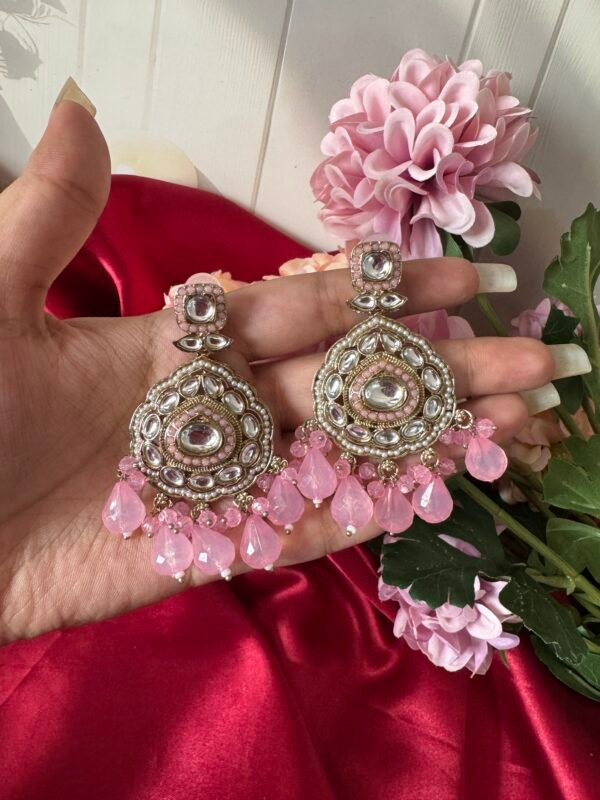 Jhansi Premium Earrings - Light Pink