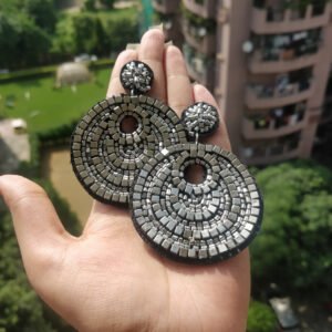 Silver Beaded Earrings