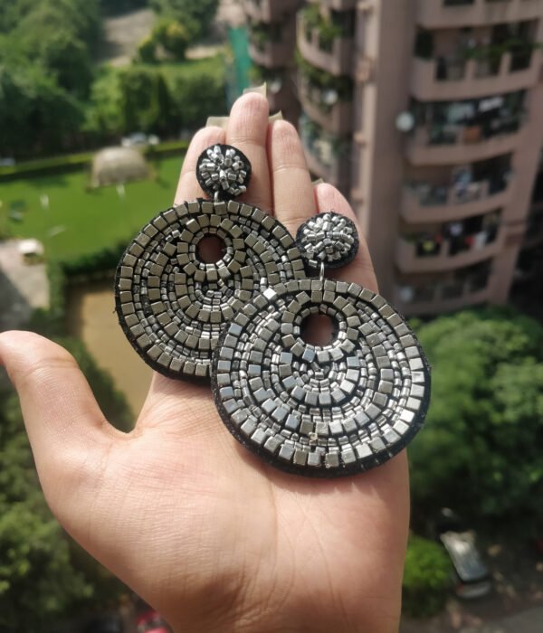 Silver Beaded Earrings