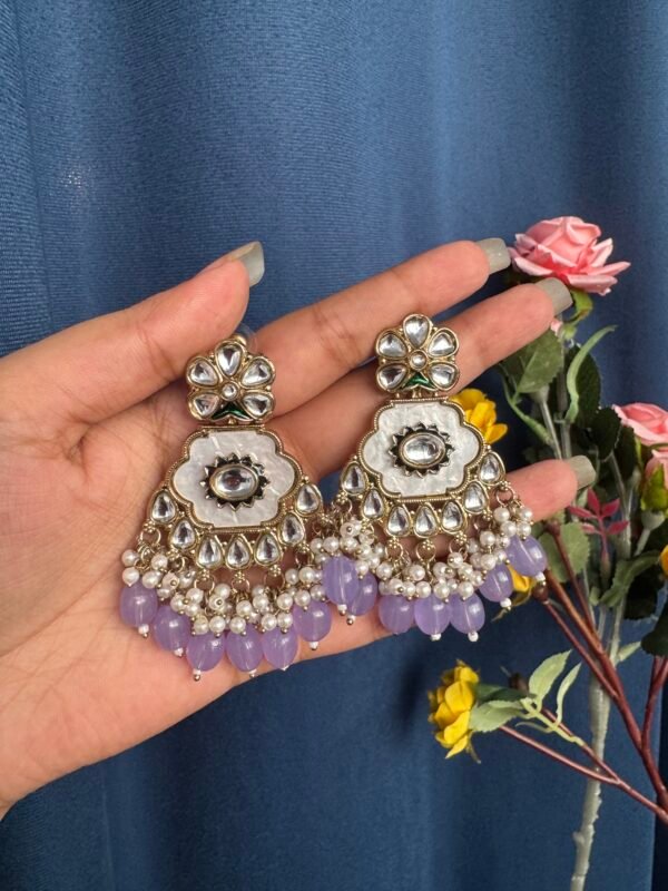 Abeera Marble Earrings - Lavender