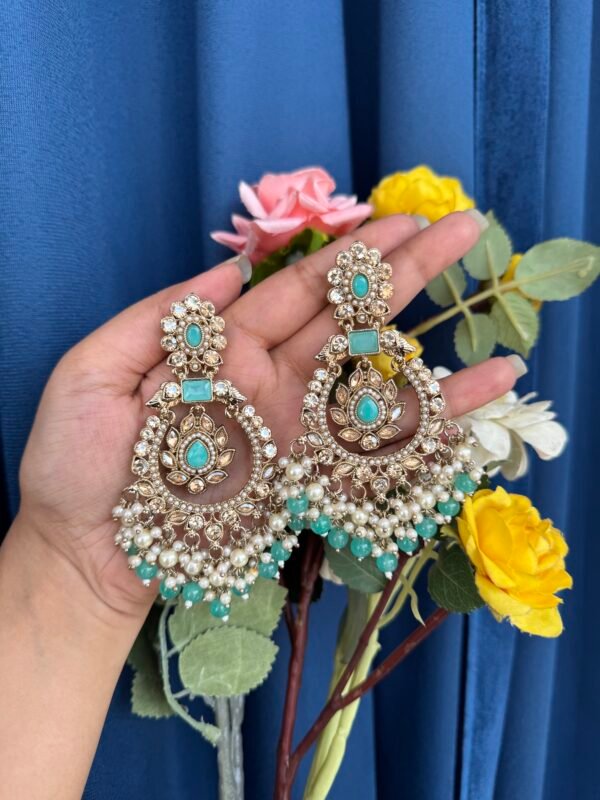 Deeksha Premium Earrings - Mint Green