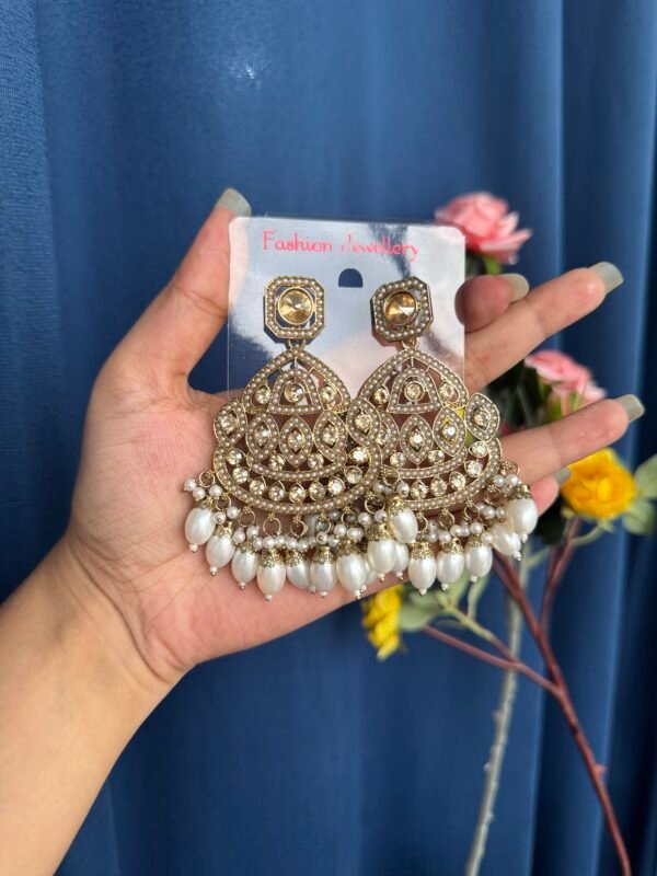 Vedika Premium Earrings - White