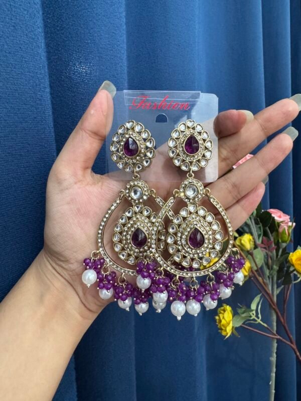 Ritika Premium Earrings - Purple
