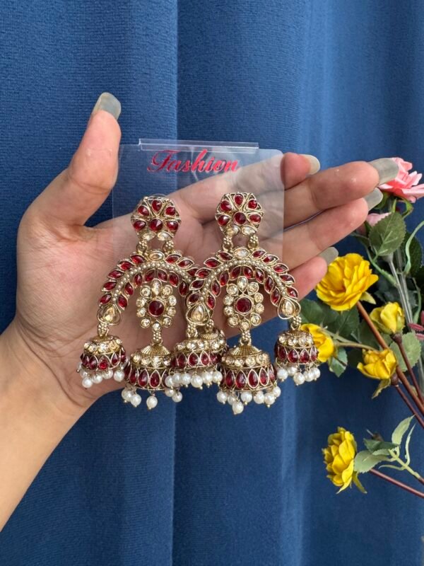 Alisha Premium Earrings - Red