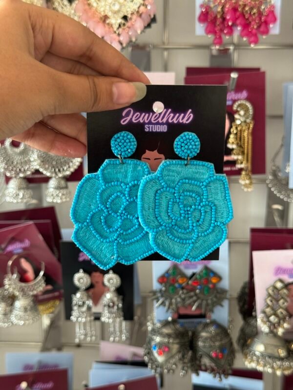 Blue Rose Earrings