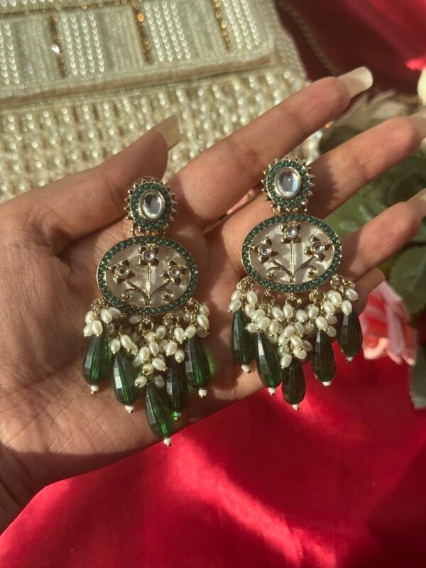 Nilima Marble Earrings - Dark Green