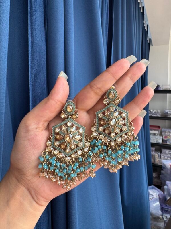 Urmila Premium Earrings - Light Blue
