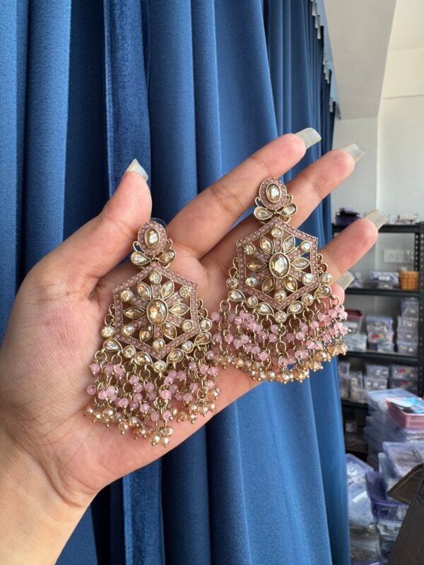 Urmila Premium Earrings - Light Pink