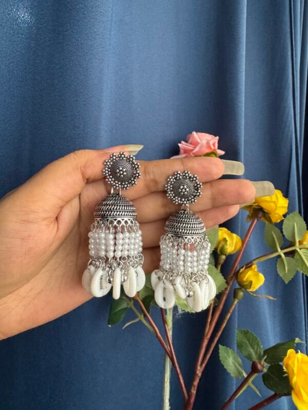 Oxidised Shell (Kodi) Jhumka