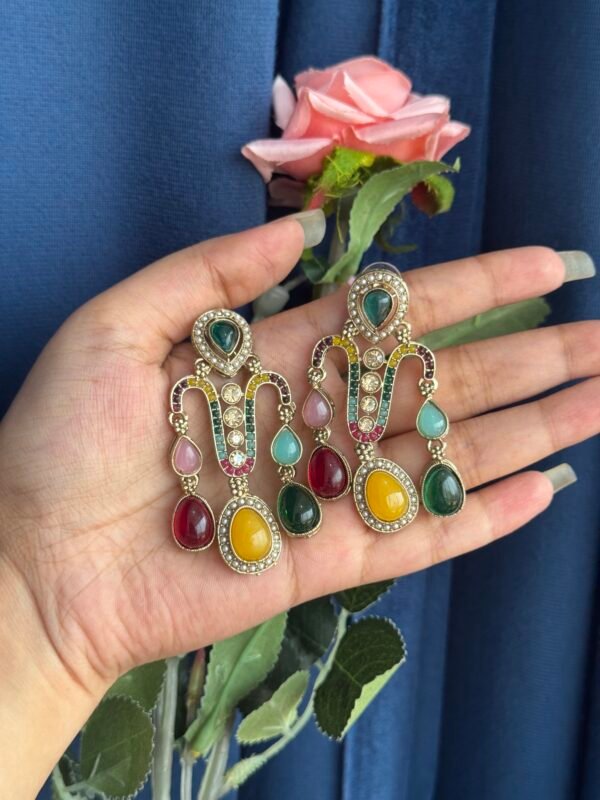 Jeevika Stone Earrings - Multi