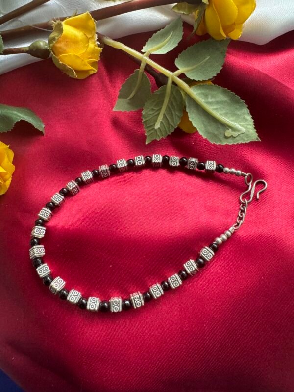 Anklet - Black Beaded Pattern