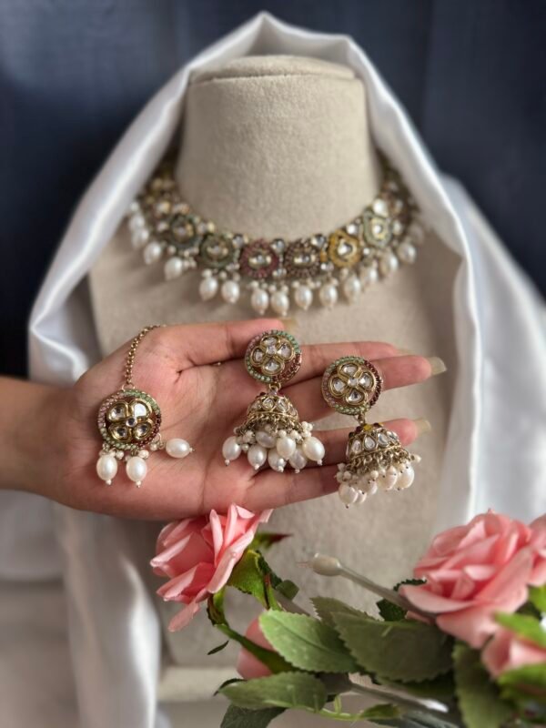 Alfiya Kundan Jadau Set - Multi