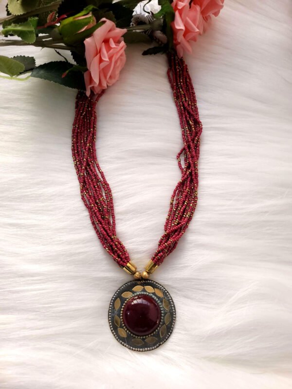 Beaded Necklace - Dark Brown